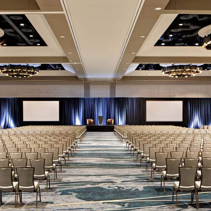 A conference room full of chairs of Spectrum Audio Visual in Denver, CO.