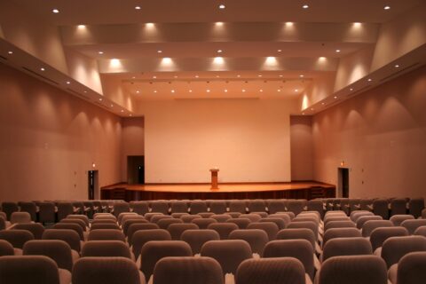 Modern auditorium with AV systems showcasing components and design considerations in Denver, CO